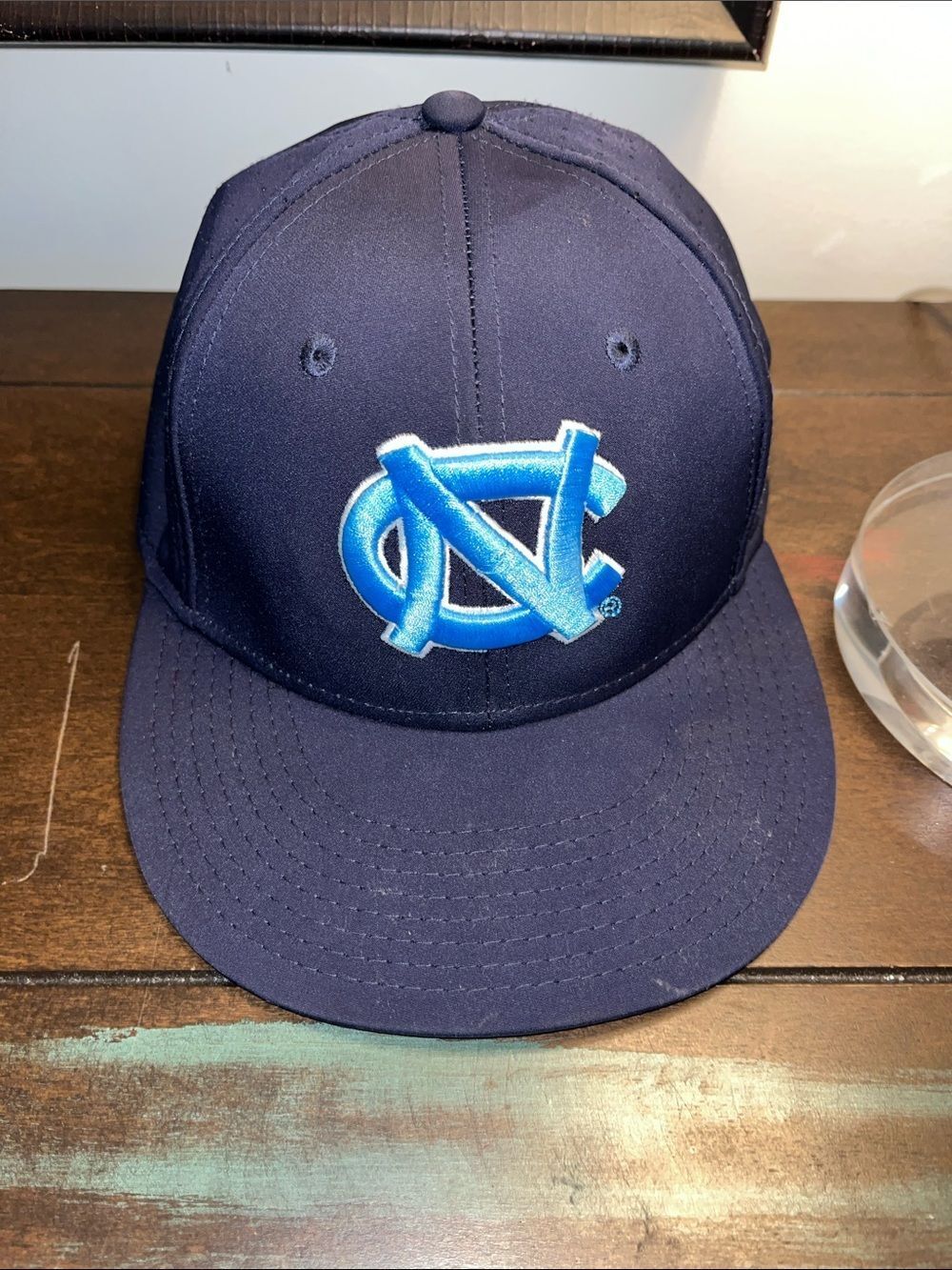 Navy Blue North Carolina UNC Tar Heels pro style baseball fitted cap S adult